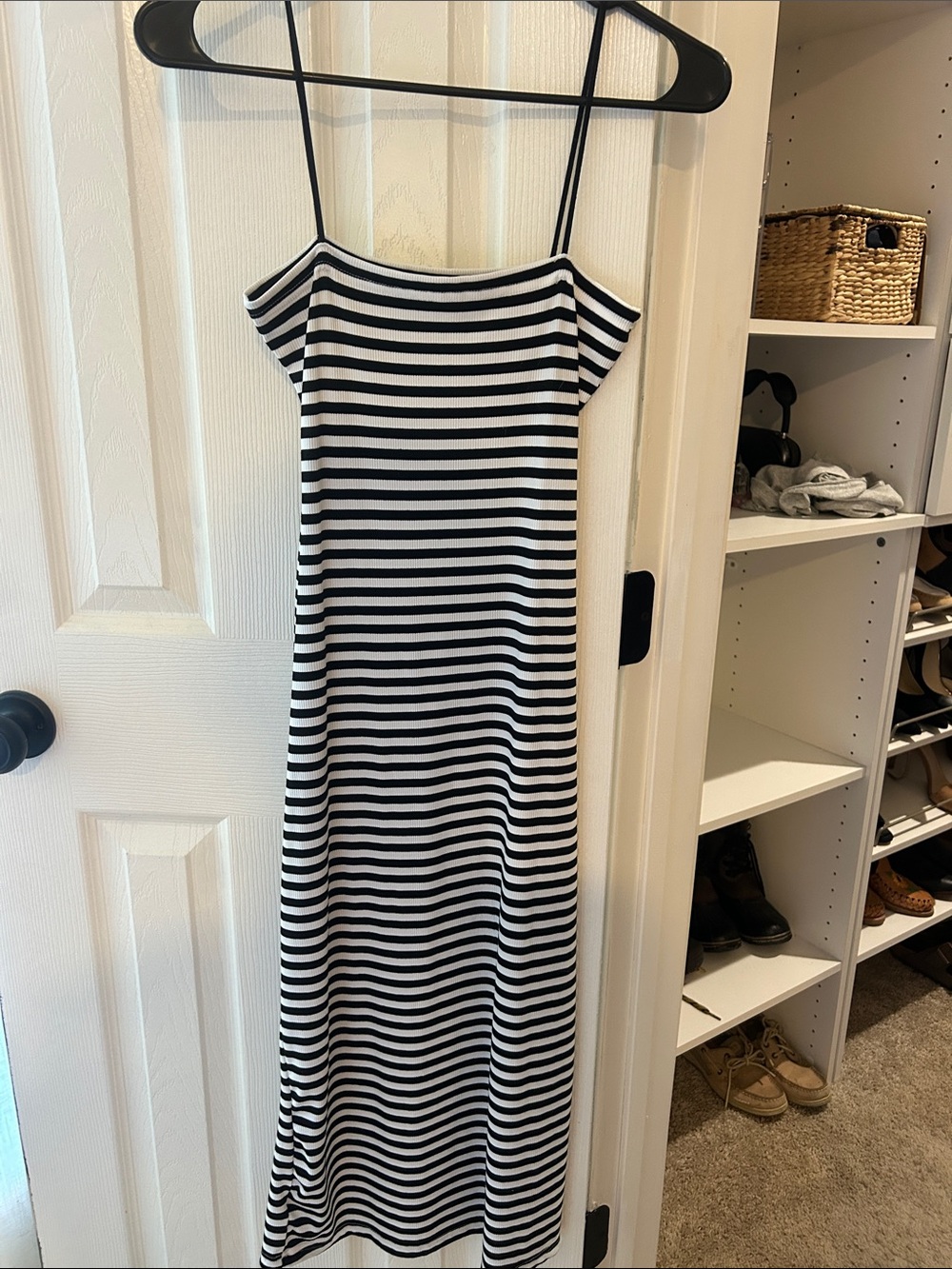 Black & White Striped Slip Dress - Classic Summer Style